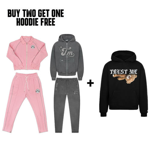 2 Tracksuit plus ein Hoodie gratis